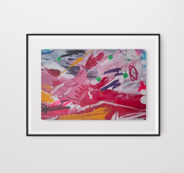 Acrylbild "Pink and green points" – Bild 3