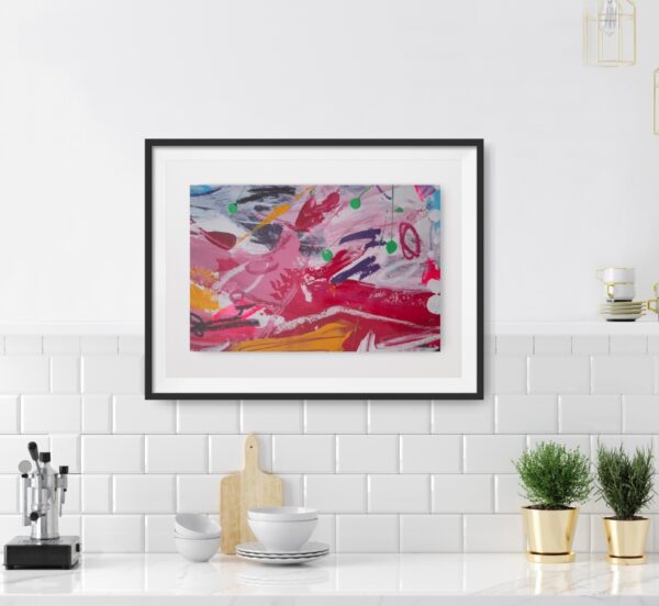 Acrylbild "Pink and green points" – Bild 2