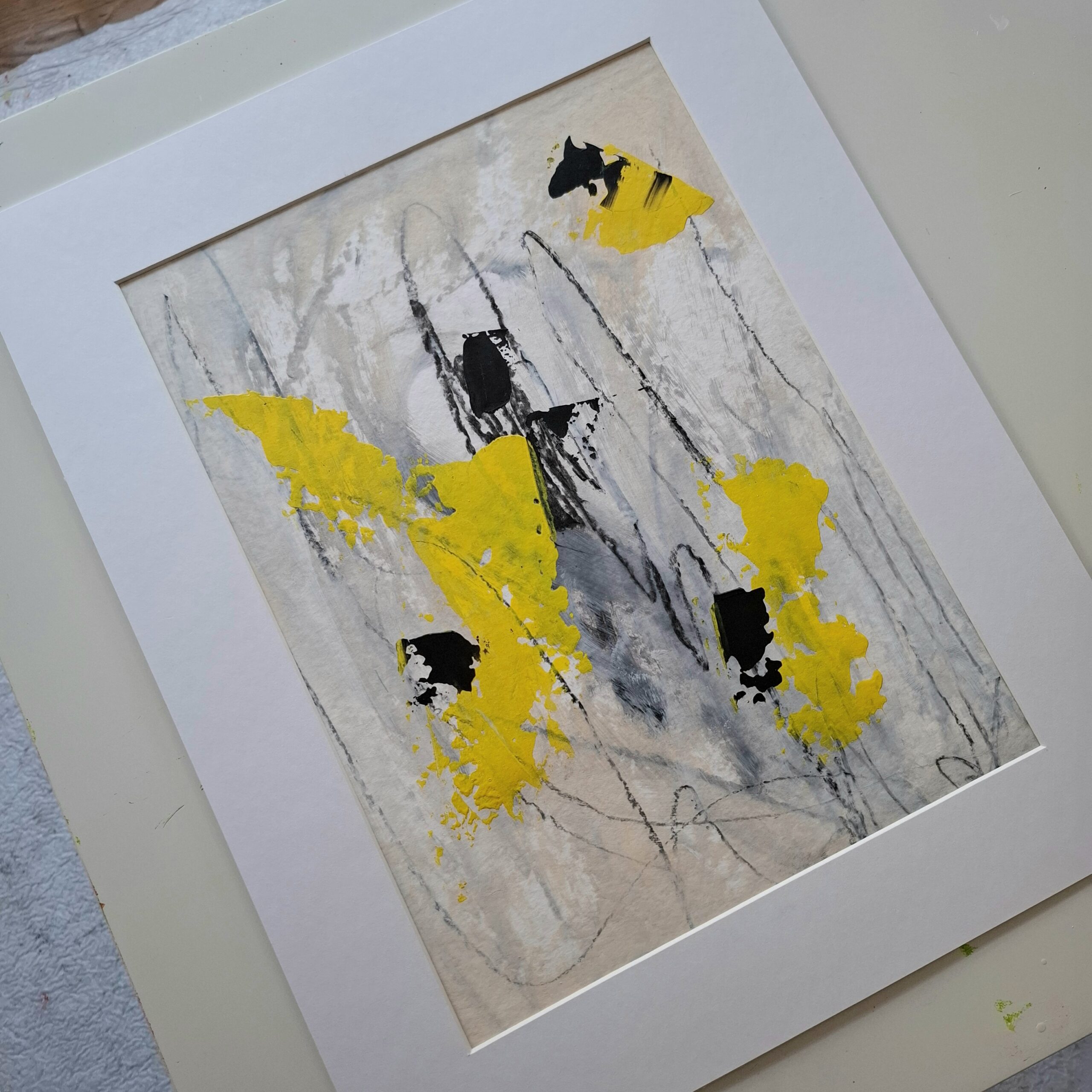 Acrylbild "Variation Gelb/Schwarz" – Bild 2