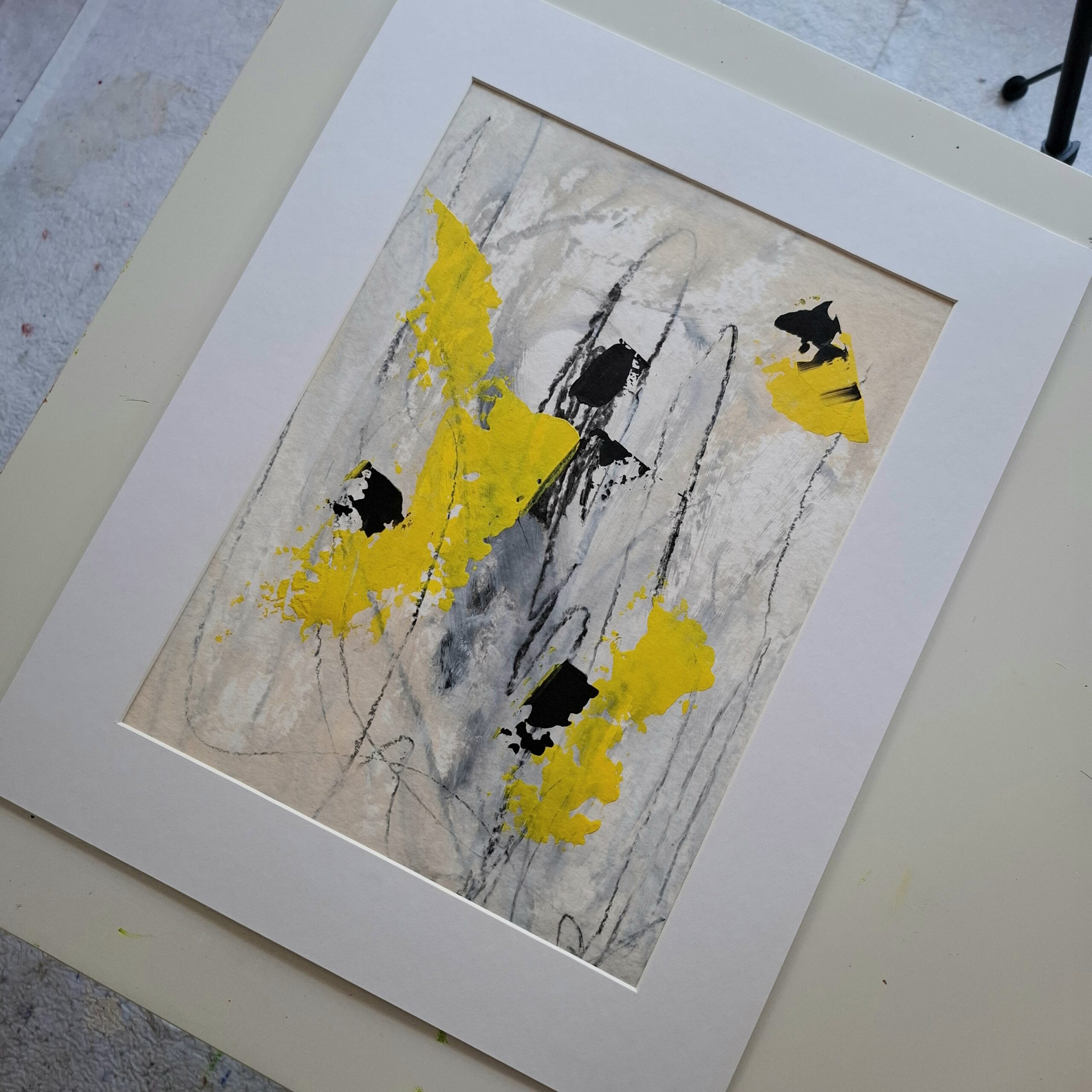 Acrylbild "Variation Gelb/Schwarz" – Bild 3