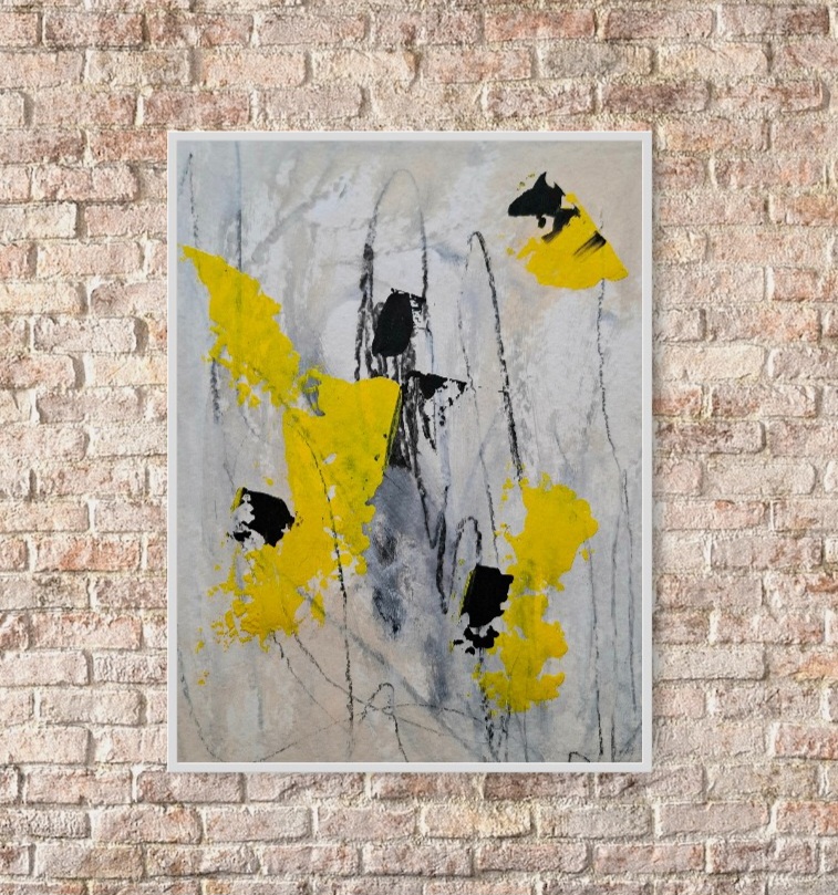 Acrylbild "Variation Gelb/Schwarz" – Bild 10