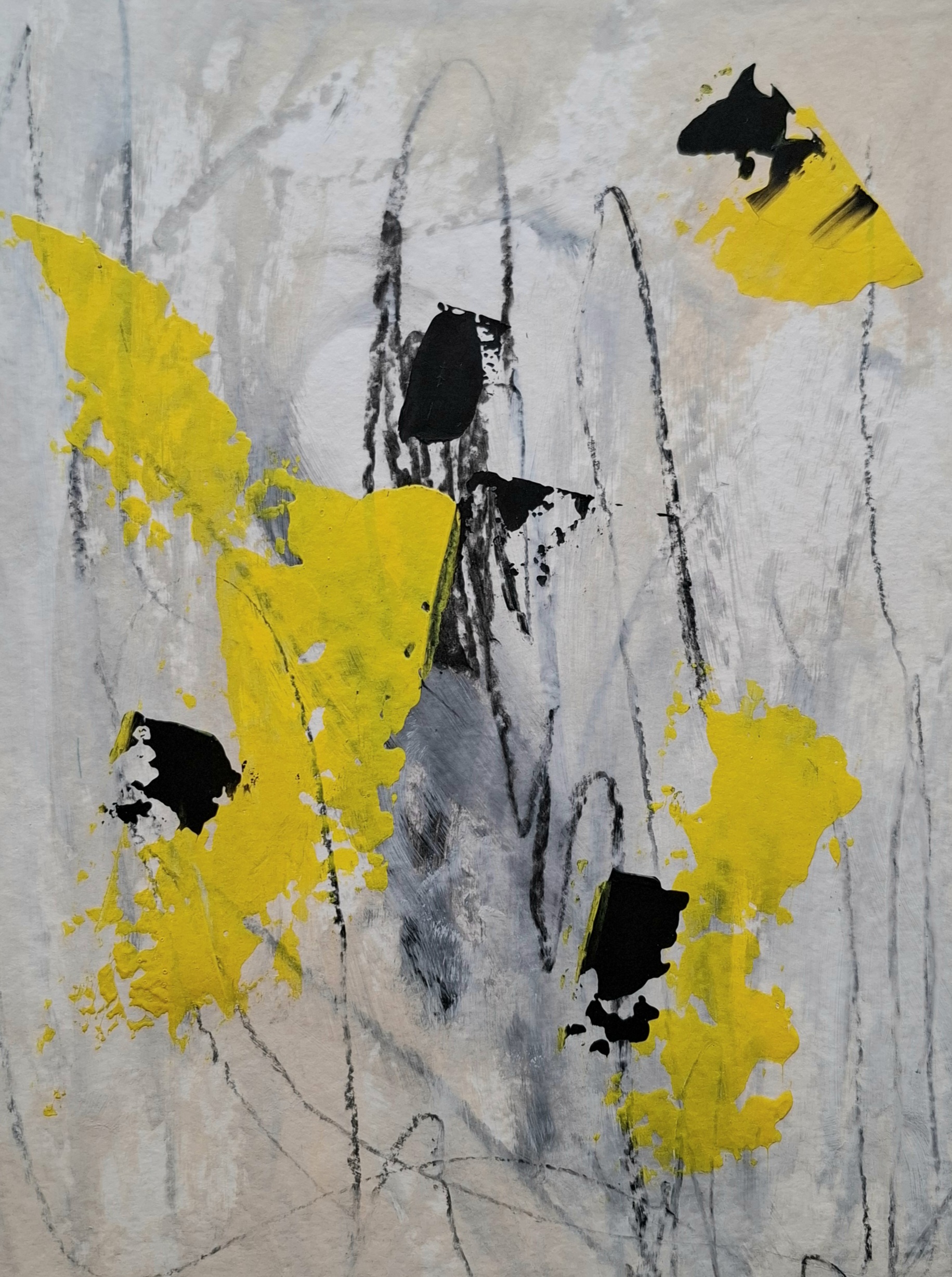 Acrylbild "Variation Gelb/Schwarz"